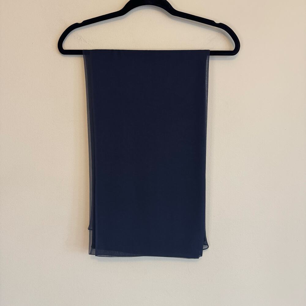 OSCAR DE LA RENTA Designer Midnight Blue Formal Gown & Shawl Set - Size 4 - Picture 2 of 15